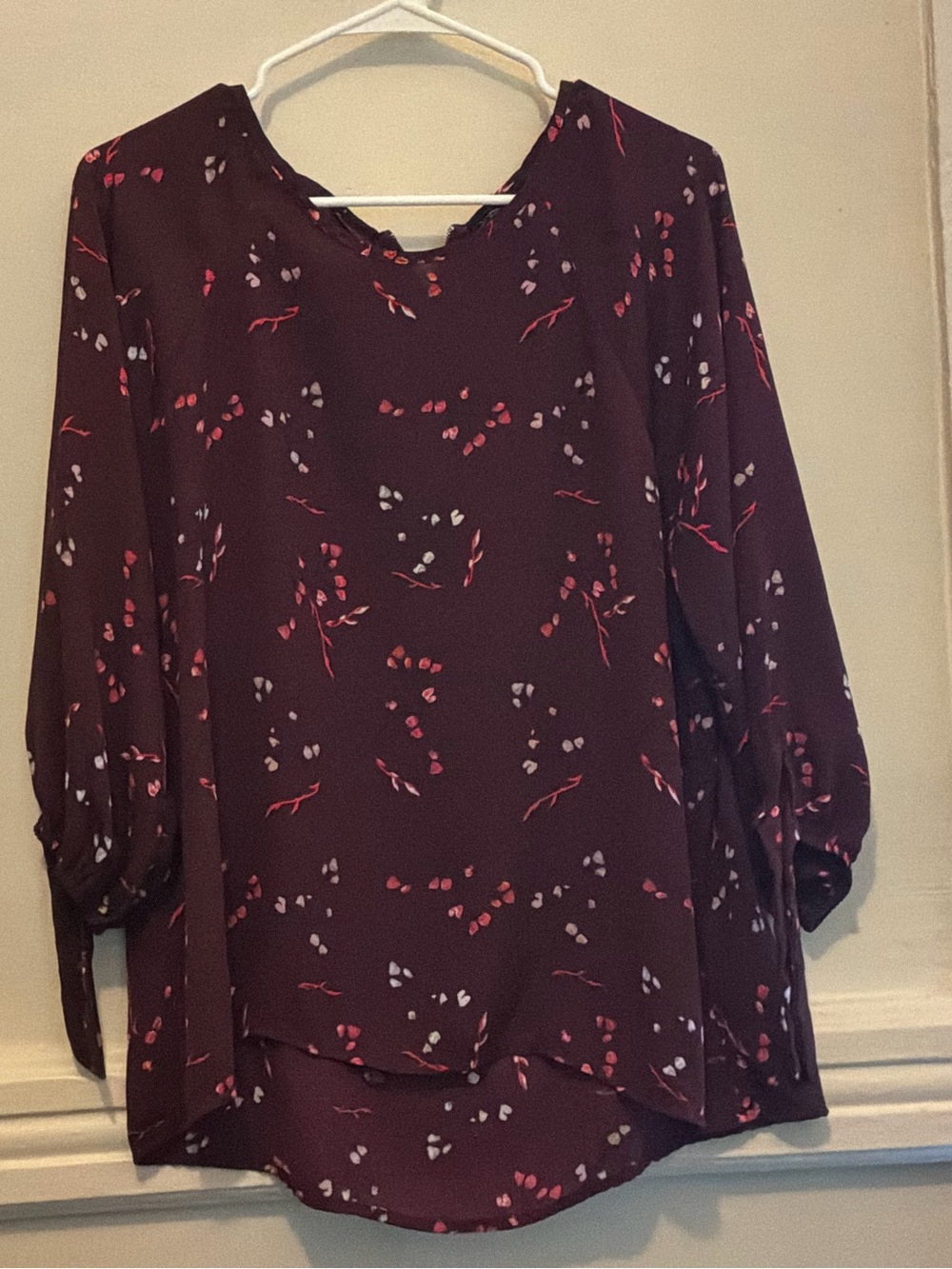 Papermoon Burgundy Floral Print Blouse